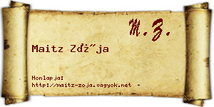 Maitz Zója névjegykártya